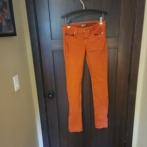 EUC Women's Paige Denim Orange Peg Skinny Jeans Stretch Size 26